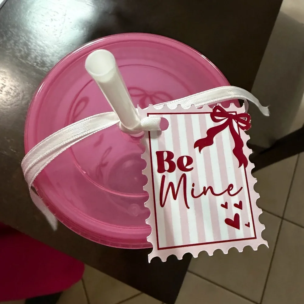 Pink Heart and Bow Party Cold Cup